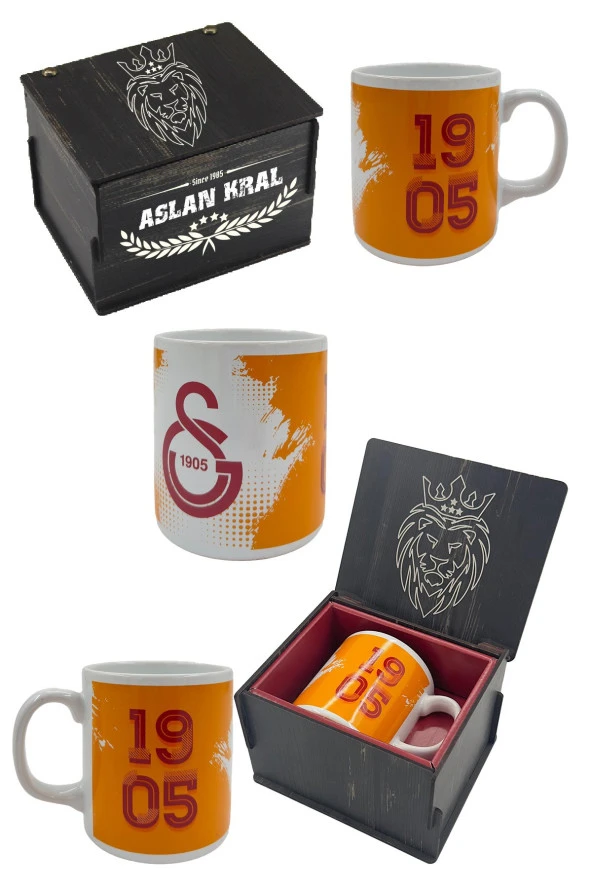 Galatasaray Kupa Gs Orijinal Lisanslı Mug, Özel Ahşap Kutulu