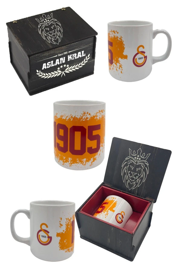 Galatasaray Kupa Gs Orijinal Lisanslı Mug, Özel Ahşap Kutulu