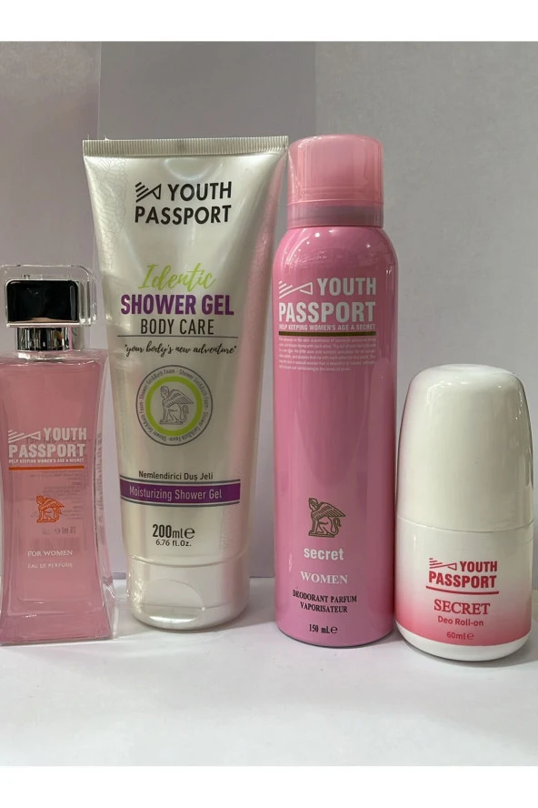 Passport parfüm +düş jeli +Deo Secret 150 Ml +Secret Roll-on set