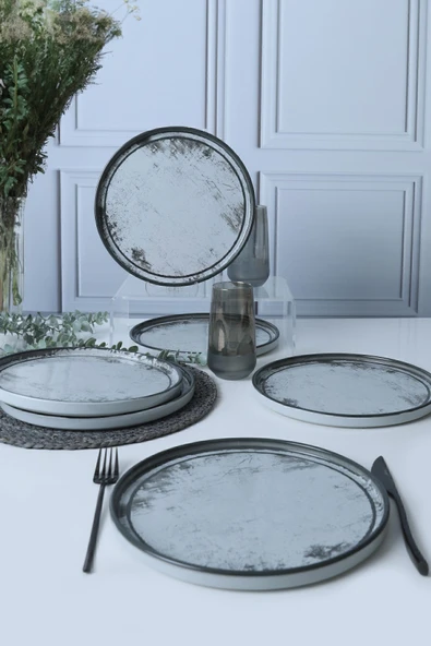 Keramika Keraart Vintage Mist Stackable Servis Tabağı 27 Cm 6 Adet 21778 - 4