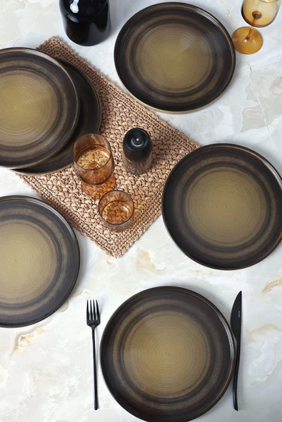 Keramika Keraart Vintage Vibe Stackable Servis Tabağı 27 Cm 6 Adet 21781 - Resim 5