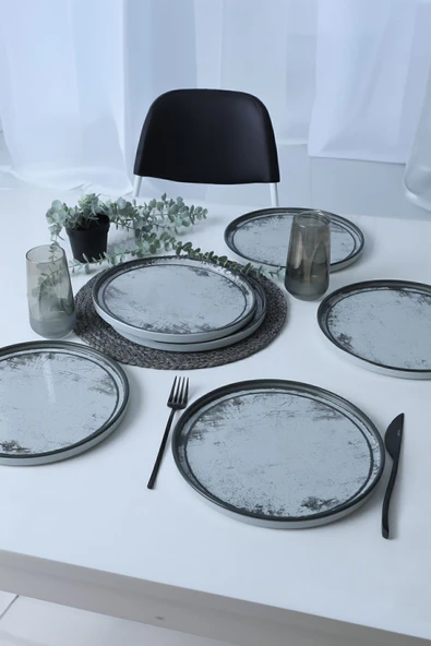 Keramika Keraart Vintage Mist Stackable Servis Tabağı 27 Cm 6 Adet 21778 - 2