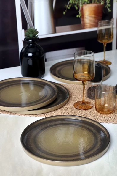 Keramika Keraart Vintage Vibe Stackable Servis Tabağı 27 Cm 6 Adet 21781 - Resim 2