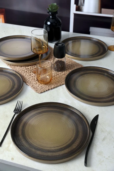 Keramika Keraart Vintage Vibe Stackable Servis Tabağı 27 Cm 6 Adet 21781 - Resim 4