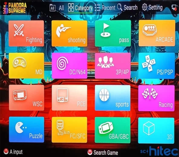 ScHitec 4K Arcade Station 3D Supreme 8000 Oyunlu TV Baglanan Atari Makinası - 4