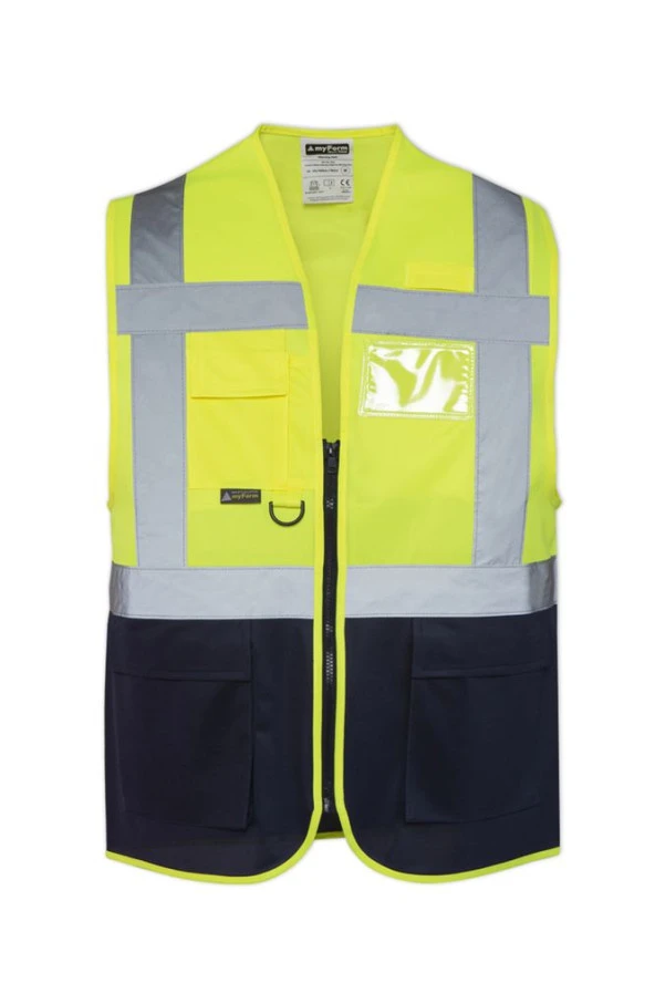 OLYMPUS HIGH VIS WARNING VEST SARI - LACİVERT Renk L Beden