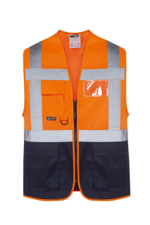 OLYMPUS HIGH VIS WARNING VEST SARI - LACİVERT Renk 3XL Beden - 2