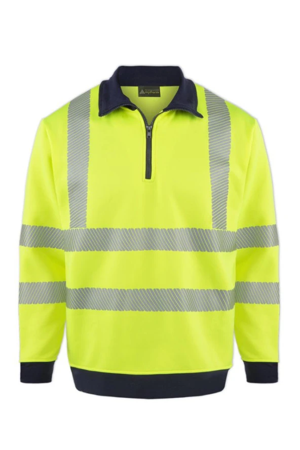 OLYMPUS CONTRAST SAFETY 1/4 ZIP POLO YAKA SWEATSHIRT - 2