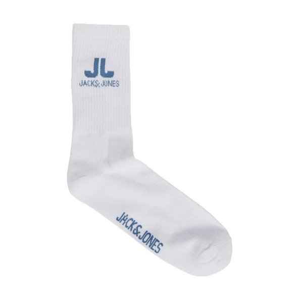 Jack & Jones 12240973 Jacjj Logo Tennis Sock 5 Pack Beyaz-Yazılı