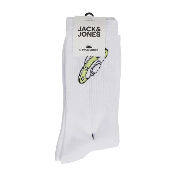 Jack & Jones 12240536 Jacathletic Space Tennis Socks 5 Pack Beyaz