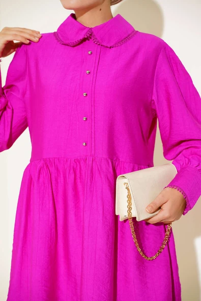 Bebe Yaka Dantelli Tunik Menekşe - Resim 4