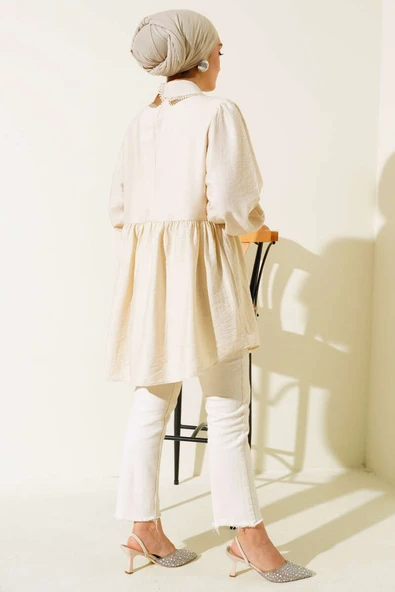 Bebe Yaka Dantelli Tunik Taş - Resim 3
