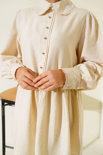 Bebe Yaka Dantelli Tunik Taş - 4