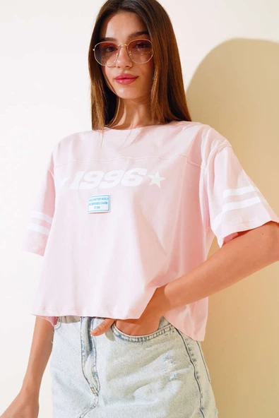 1996 Baskılı T-shirt Pembe