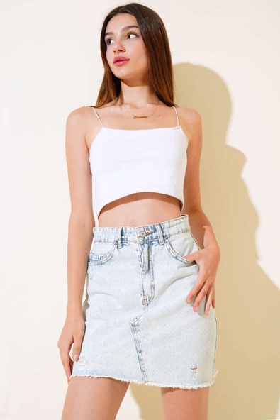 Püsküllü Kot Etek Kar Açık ürün görseli 1