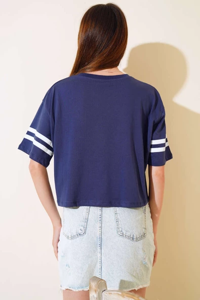 1996 Baskılı T-shirt Lacivert - Resim 4