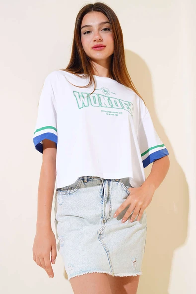 Wonder Baskılı T-Shirt Beyaz