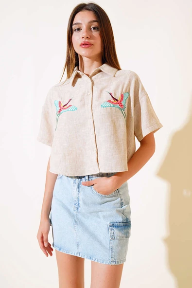 Kuş Nakışlı Gömlek Bisküvi - Resim 2