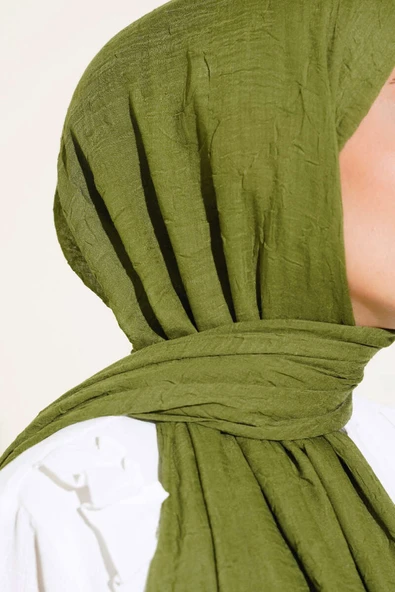 Organik Bambu Kraş Şal Yeşil - Resim 4