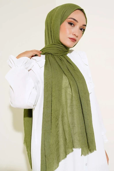 Organik Bambu Kraş Şal Yeşil - Resim 2