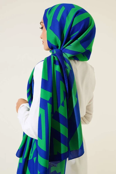 Çizgi Desen Medine Şal Saks - 3