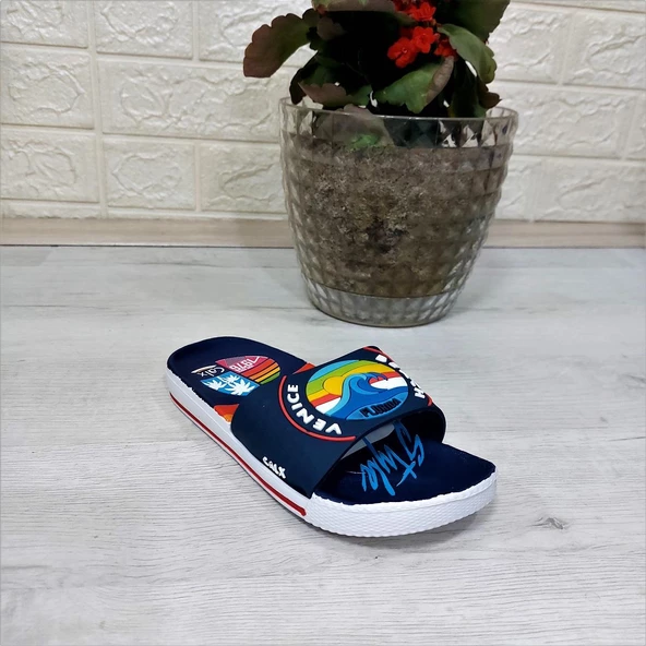 Calx 319 Lacivert-Beyaz 3d Baskılı Erkek Çocuk Terlik - 6