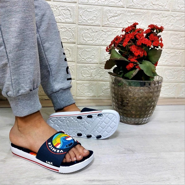 Calx 319 Lacivert-Beyaz 3d Baskılı Erkek Çocuk Terlik - 2