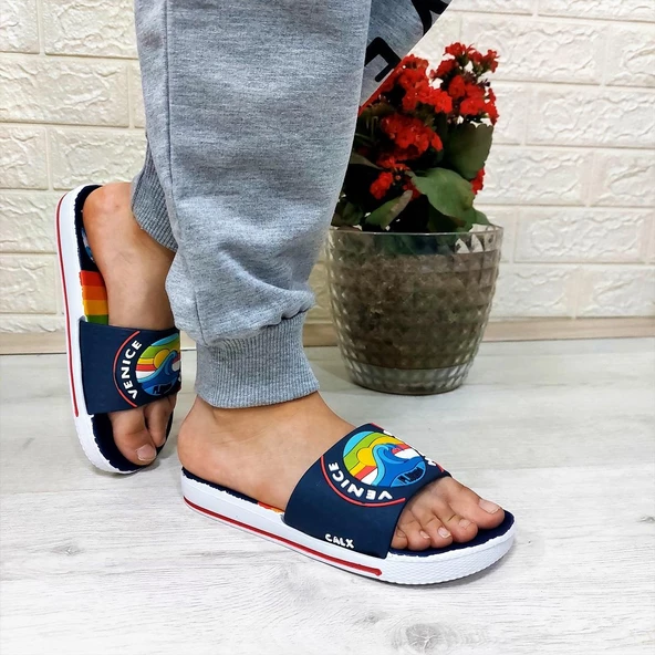 Calx 319 Lacivert-Beyaz 3d Baskılı Erkek Çocuk Terlik - 4