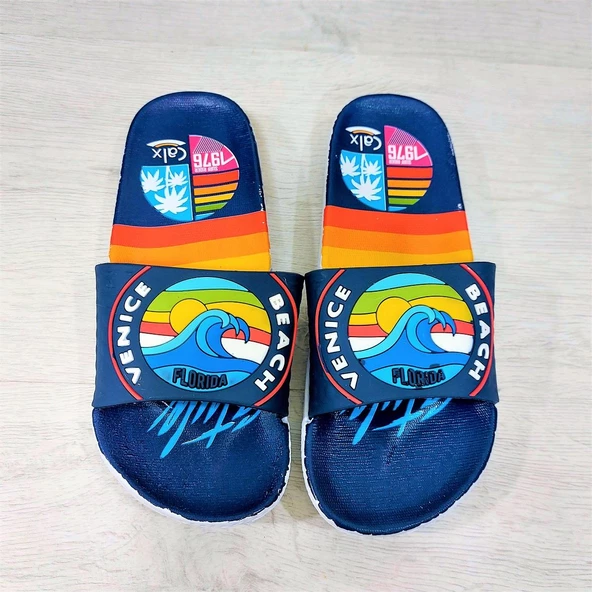 Calx 319 Lacivert-Beyaz 3d Baskılı Erkek Çocuk Terlik - 8