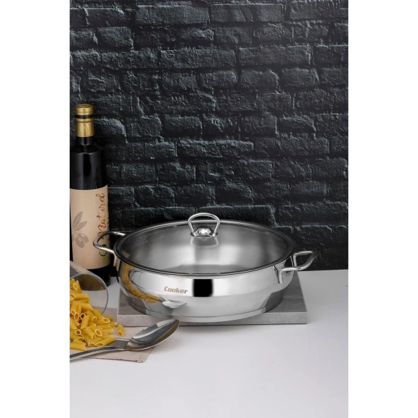 Cooker 18/10 Çelik Lara 26CM Basık Tencere (4litre) - 2