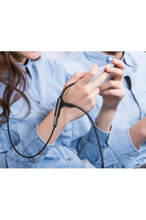 iPhone 7 8 X XR XS 11 için 2 in 1 AUX Şarj Çift Adaptör Splitter - 3