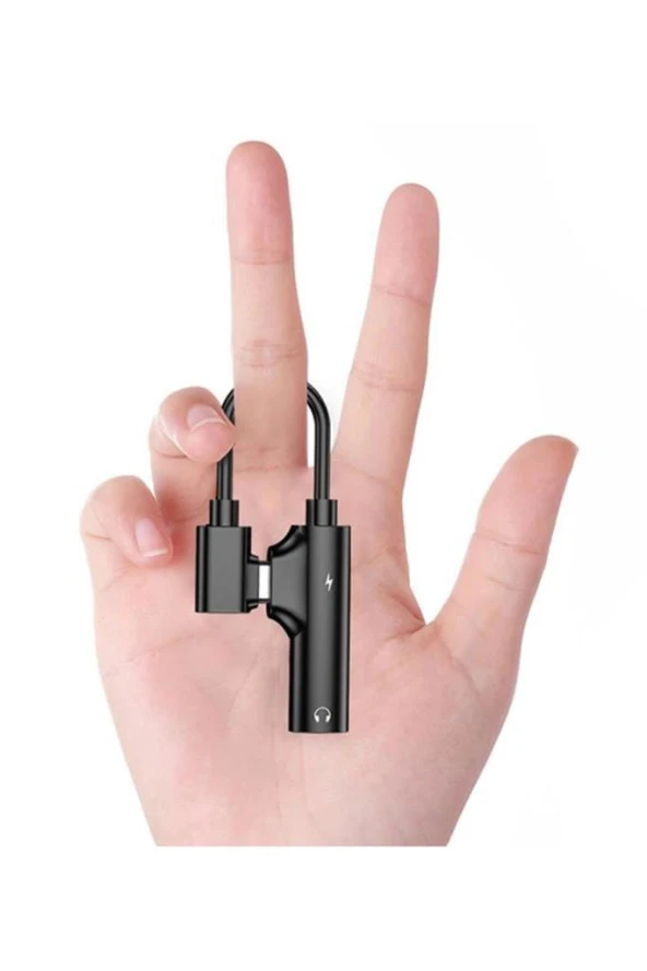 iPhone 7 8 X XR XS 11 için 2 in 1 AUX Şarj Çift Adaptör Splitter - 10