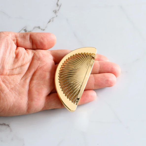 Yelken Midye Tas Çanak 64 mm Düğme Altın Gold Mobilya Mutfak Dolabı Çekmece Dolap Kulpları Kulb - 3