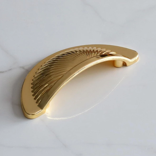 Yelken Midye Tas Çanak 64 mm Düğme Altın Gold Mobilya Mutfak Dolabı Çekmece Dolap Kulpları Kulb - 6