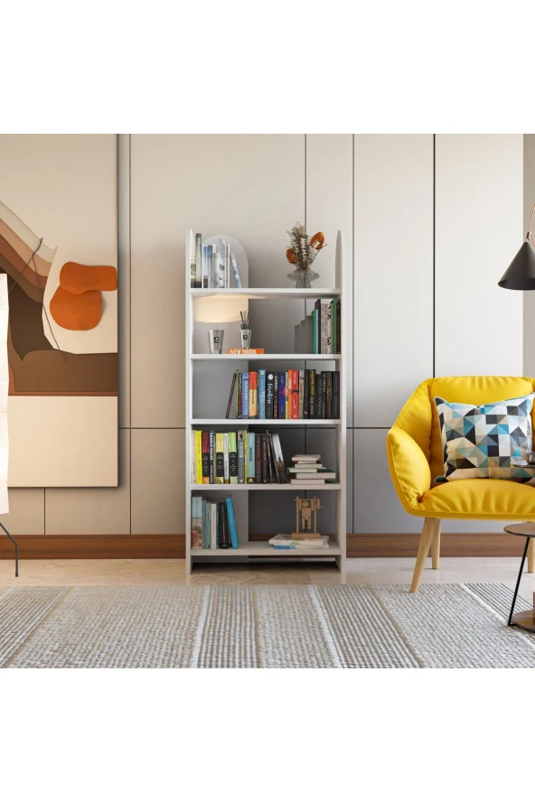 Limnizza Dekoratif 5 Raflı Kitaplık Modern Kitaplık Kütüphane Organizer - 2