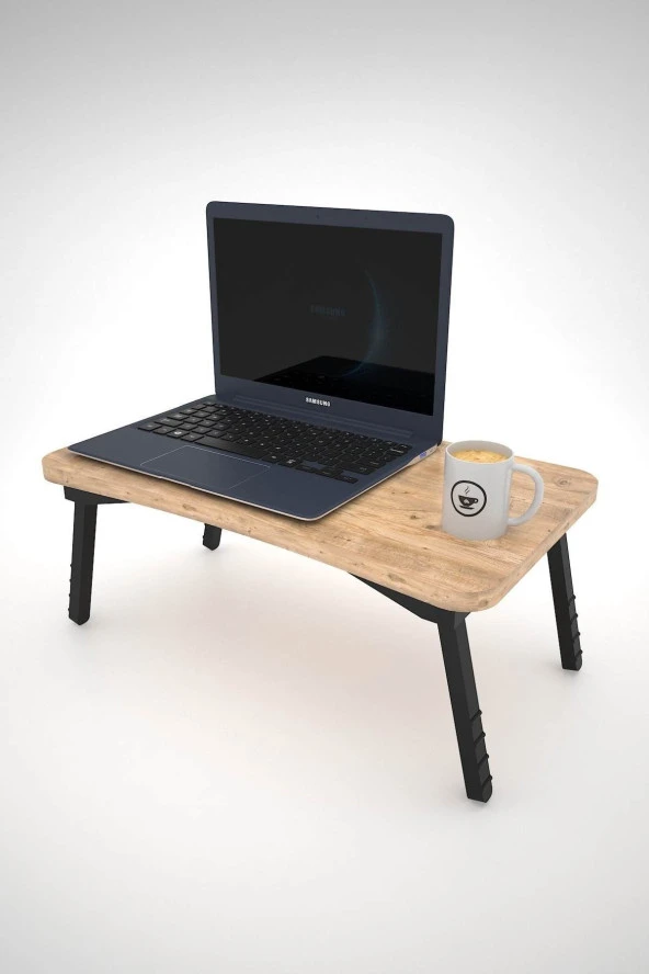 Limnizza Laptop Sehpası Seyyar Kahvaltı Masası Katlanır Çalışma Sehpası Atlantik Çam - 3