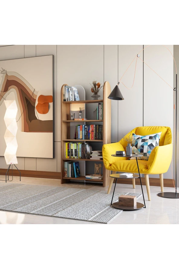 Limnizza Dekoratif 5 Raflı Kitaplık Modern Kitaplık Kütüphane Organizer - 3