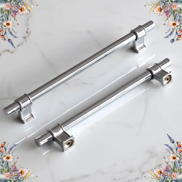 Hisar Krom Düz Metal Kulp Kulpu 128 mm Mobilya Çekmece Mutfak Dolabı Dolap Kulpları Kulbu - 6