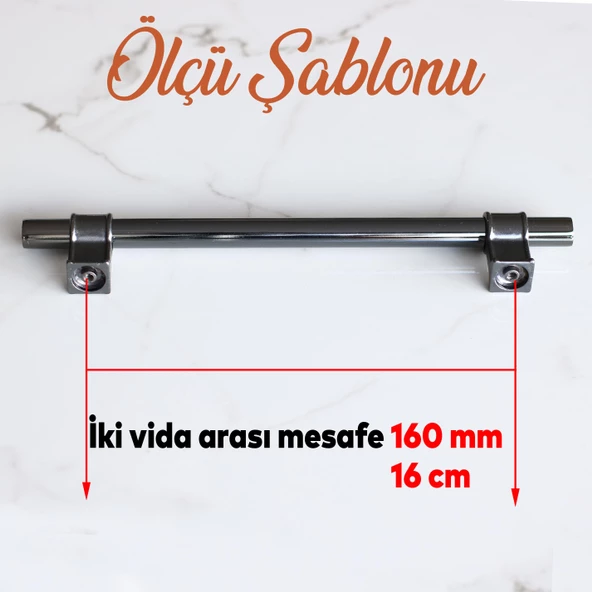 Hisar Füme Düz Metal Kulp Kulpu 160 mm Çekmece Mobilya Mutfak Dolabı Dolap Kulpları Kulbu - 2