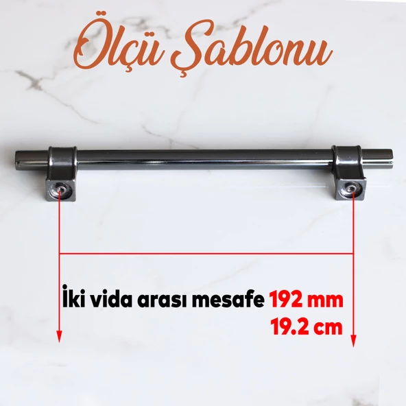 Hisar Füme Düz Metal Kulp Kulpu 192 mm Mobilya Çekmece Mutfak Dolabı Dolap Kulpları Kulbu - Resim 2