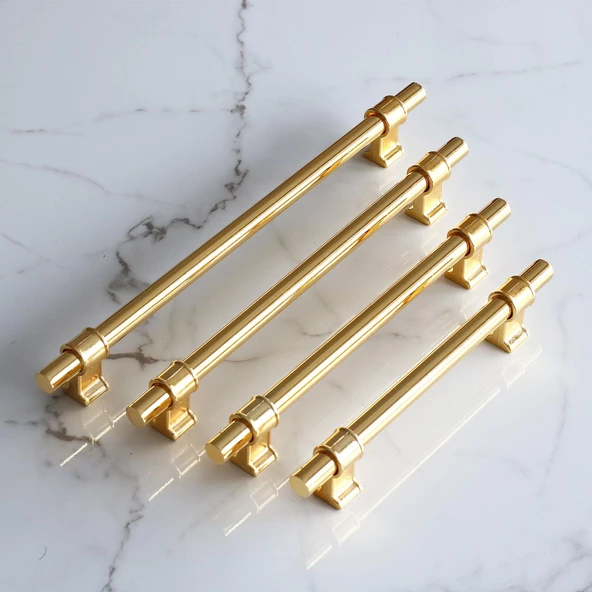 Hisar Altın Gold Düz Metal Kulp Kulbu 160 mm Çekmece Mobilya Mutfak Dolabı Dolap Kulpları Kulbu - 3