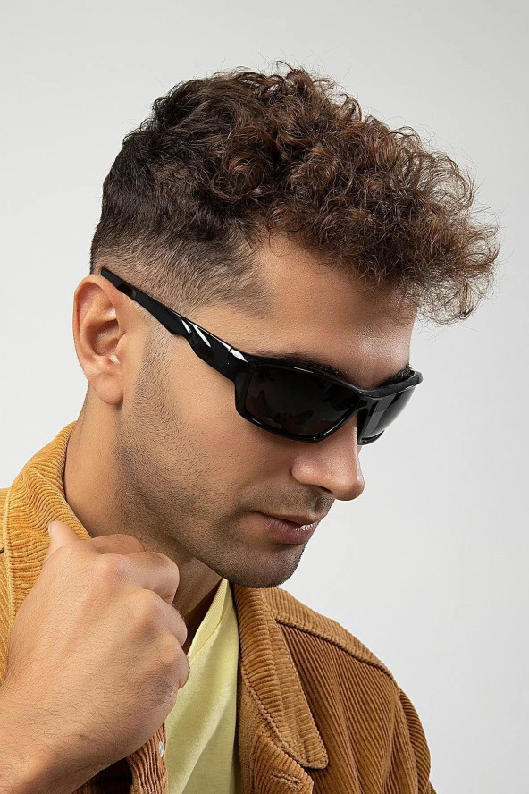 Siyah Oval Camlı Vintage Model Kadın Güneş Gözlüğü - Resim 2