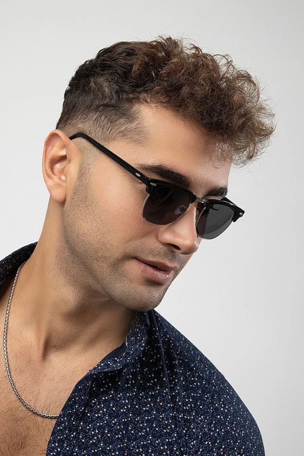 Şeffaf Beyaz Yuvarlak Kemik Kasa Kadın Güneş Gözlüğü - Resim 2