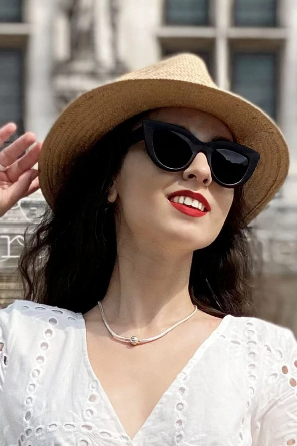 Polarize Lens Kırmızı Çivi Detaylı Wayfarer Kadın Güneş Gözlüğü ürün görseli