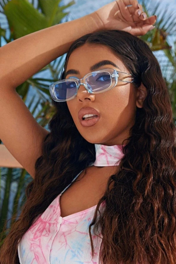 Kare Stil İki Noktalı Retro Kadın Güneş Gözlüğü ürün görseli