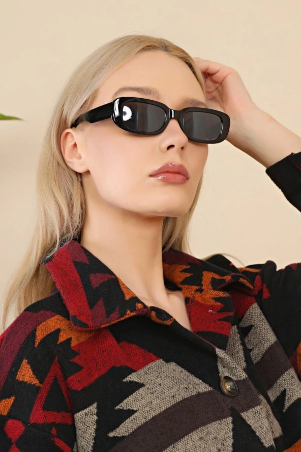 Kare Stil Iki Noktalı Retro Turuncu Kadın Güneş Gözlüğü ürün görseli