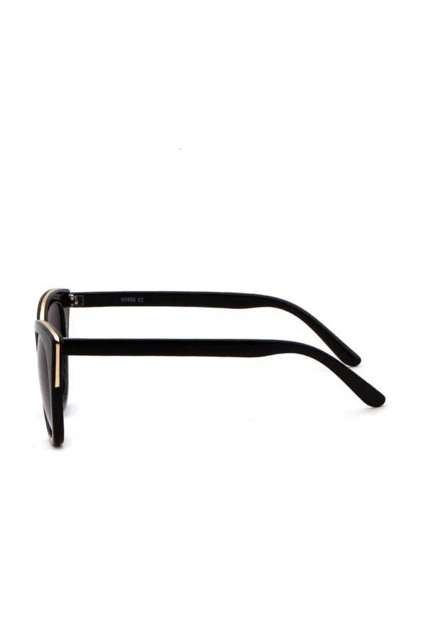 Rose-Siyah Beşgen Metal Erkek Güneş Gözlüğü - Resim 4