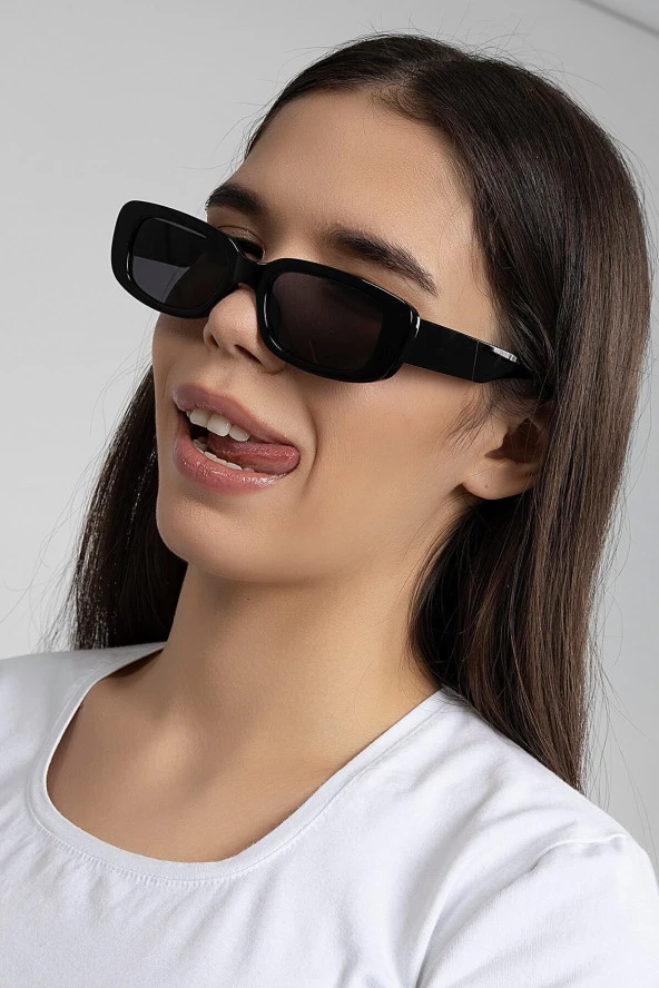 Kare Stil Iki Noktalı Retro Turuncu Kadın Güneş Gözlüğü - Resim 2