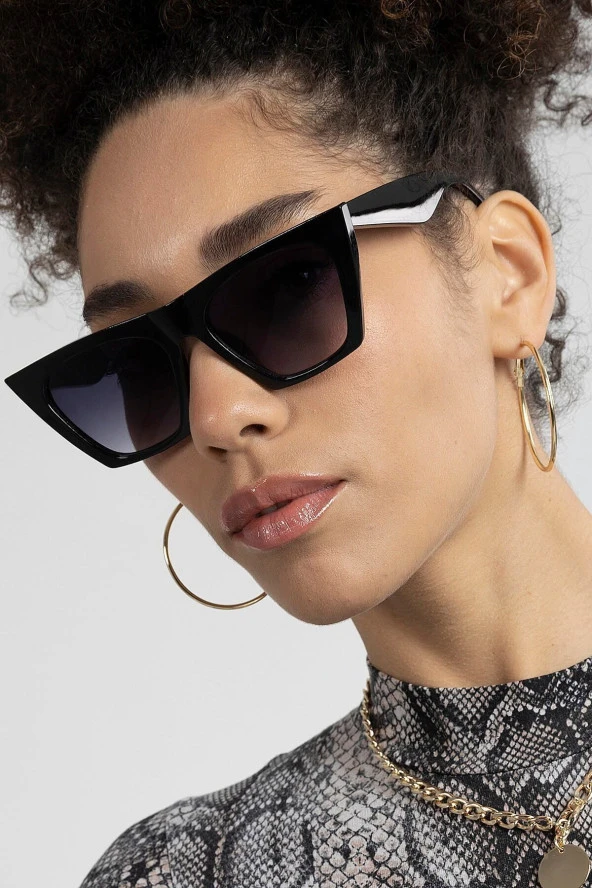 Wayfarer Eğimli Unisex Güneş Gözlüğü - Resim 3