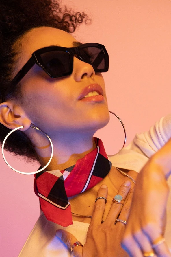 Mor Aynalı Pilot Model Kadın Güneş Gözlüğü - Resim 2